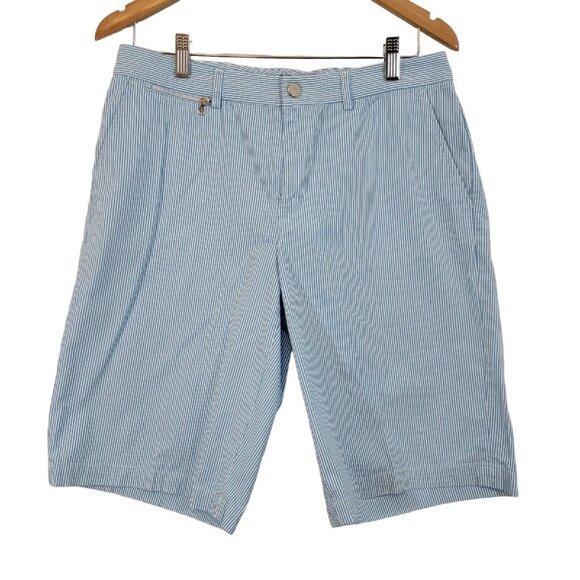 Lauren Ralph Lauren Active Bermuda Shorts Womens Size 8 Pockets‎ Striped Stretch - Picture 1 of 9